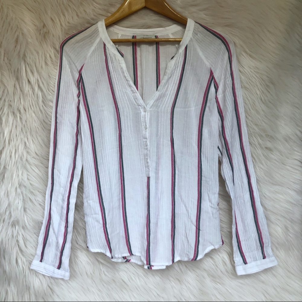 Lucky Brand white gauze blouse size Small